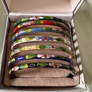 Vintage Cloisonne Bangle Bracelets